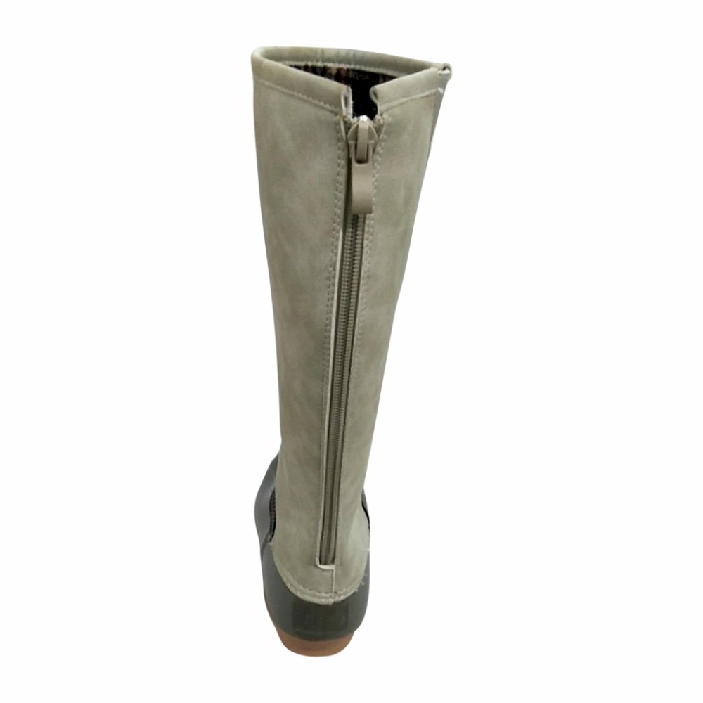 Ladies Zip Back Tall Duck Boots Gray Brand New